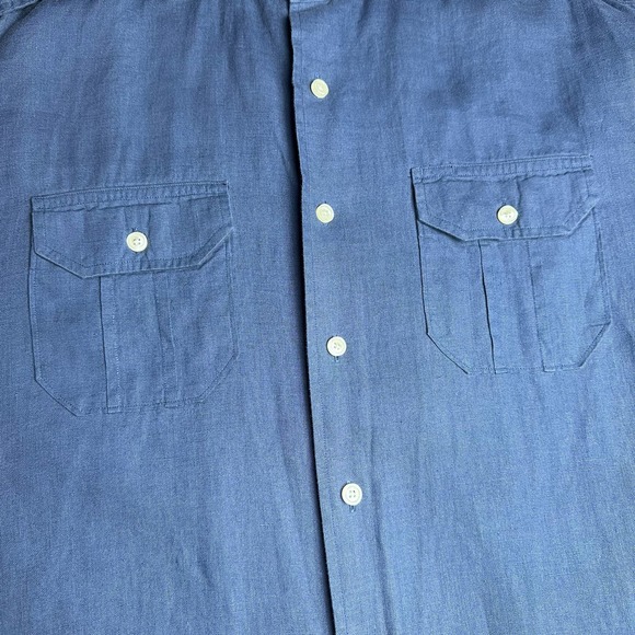 Brooks Brothers | Men | 100% Linen Roll Tab Long Sleeve Button Up Shirt | XL - Picture 9 of 13
